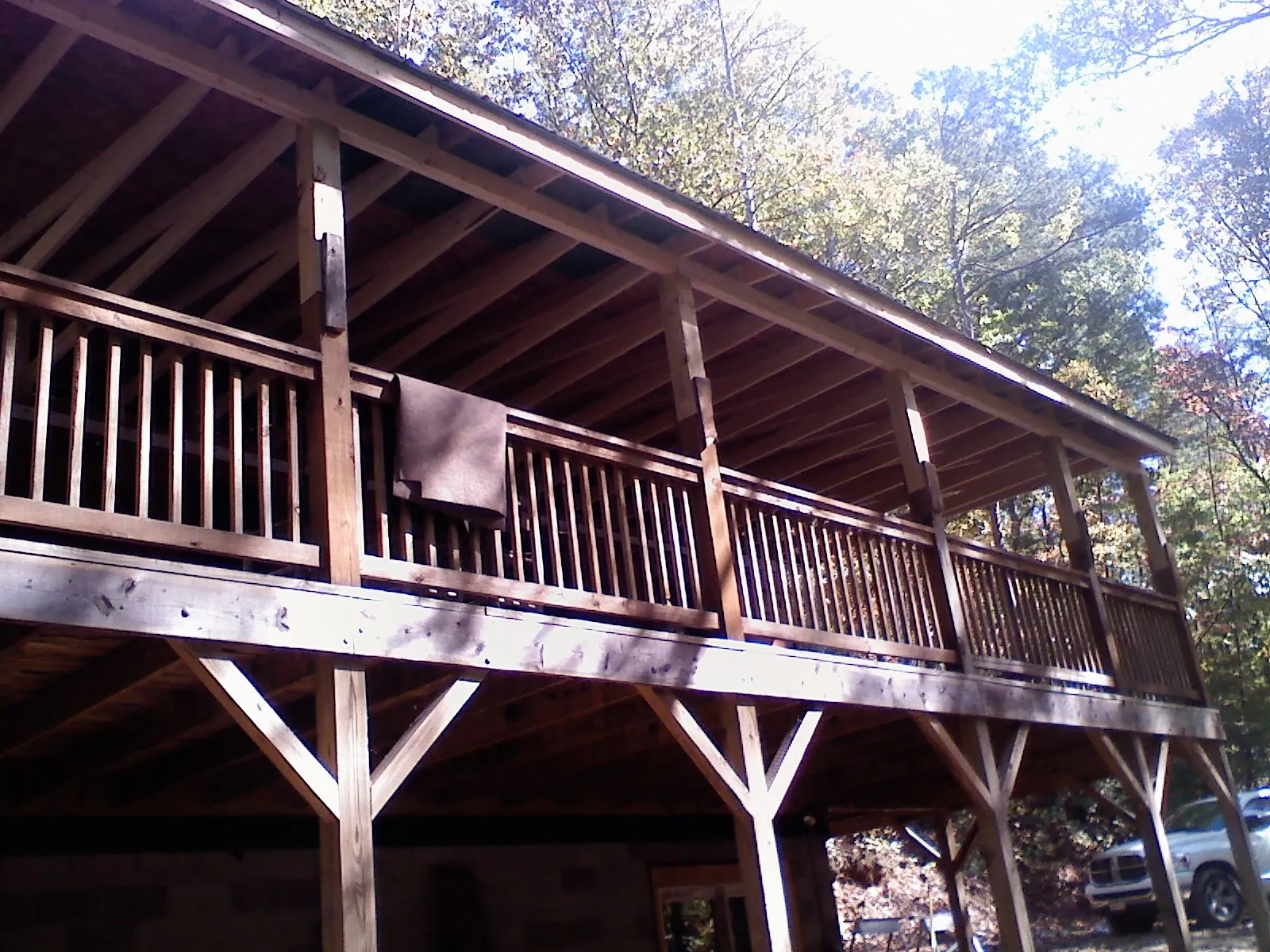 Timber framing under a new elevated porch and deck — Roof Leak Repair in Jacksonboro by Roofing Brothers